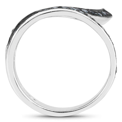0.46 Carat Genuine Blue Diamond .925 Sterling Silver Ring Bids.com