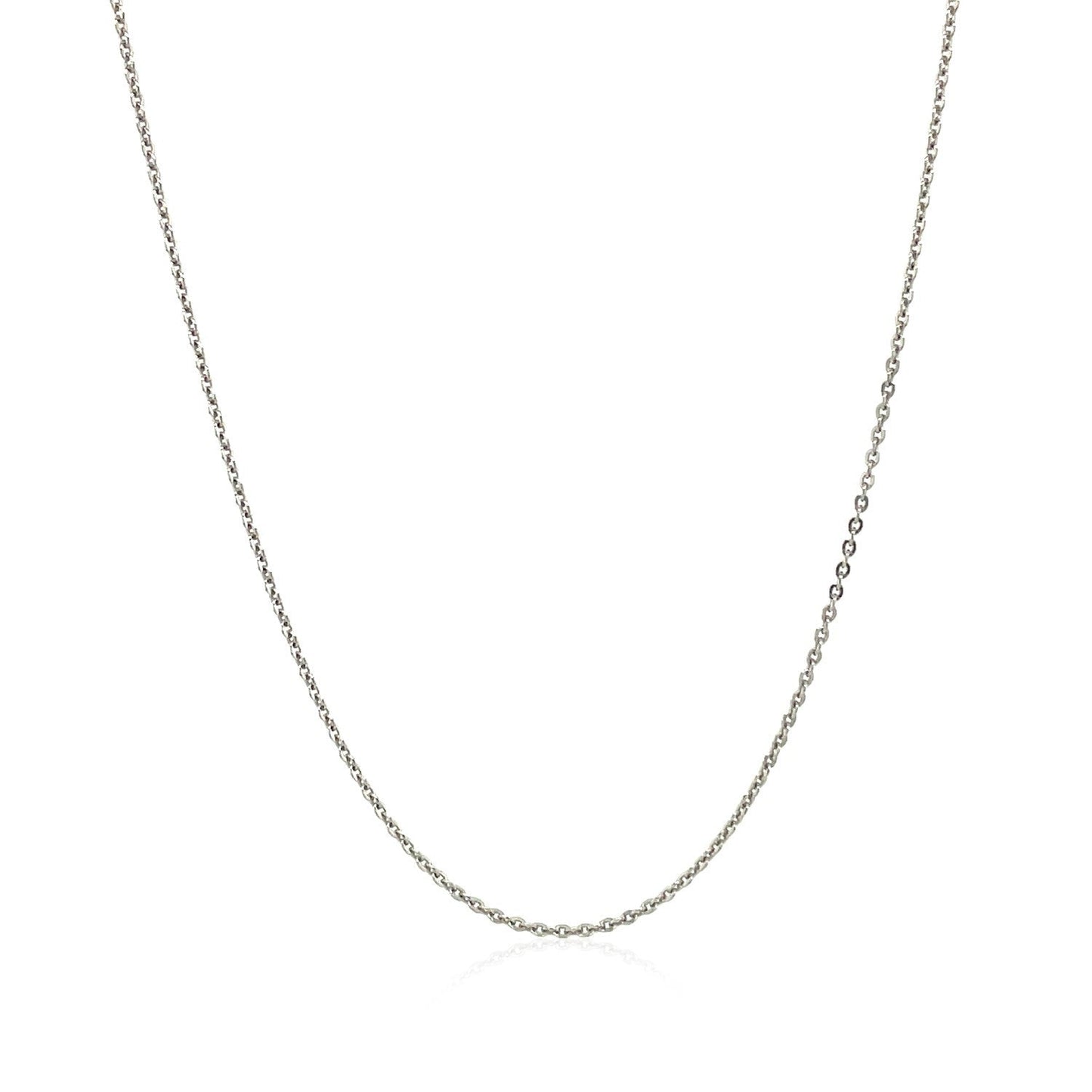 Sterling Silver Rhodium Plated Cable Chain 0.6mm Bids.com