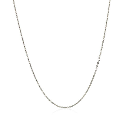 Sterling Silver Rhodium Plated Cable Chain 0.6mm Bids.com