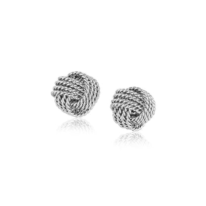 Sterling Silver Textured Love Knot Stud Style Earrings Bids.com