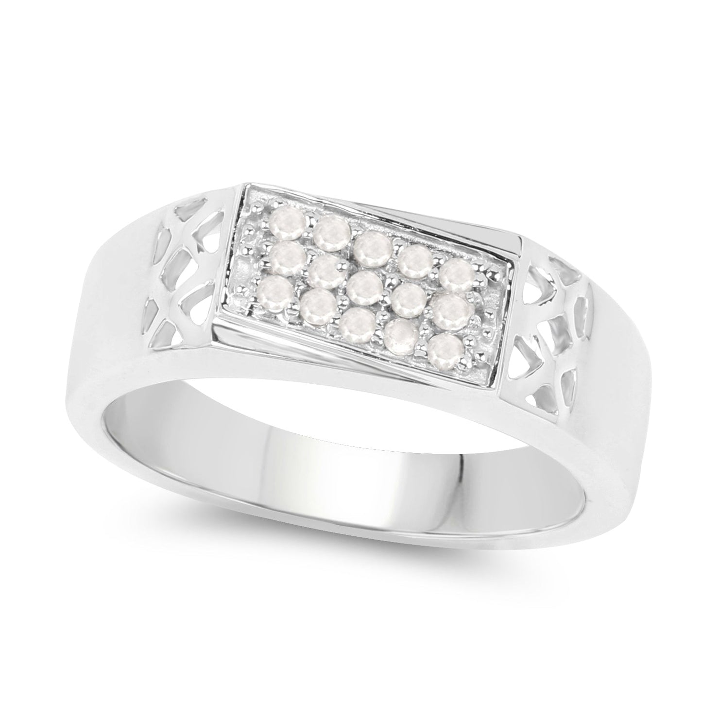 0.23 Carat Genuine White Diamond .925 Sterling Silver Ring Bids.com
