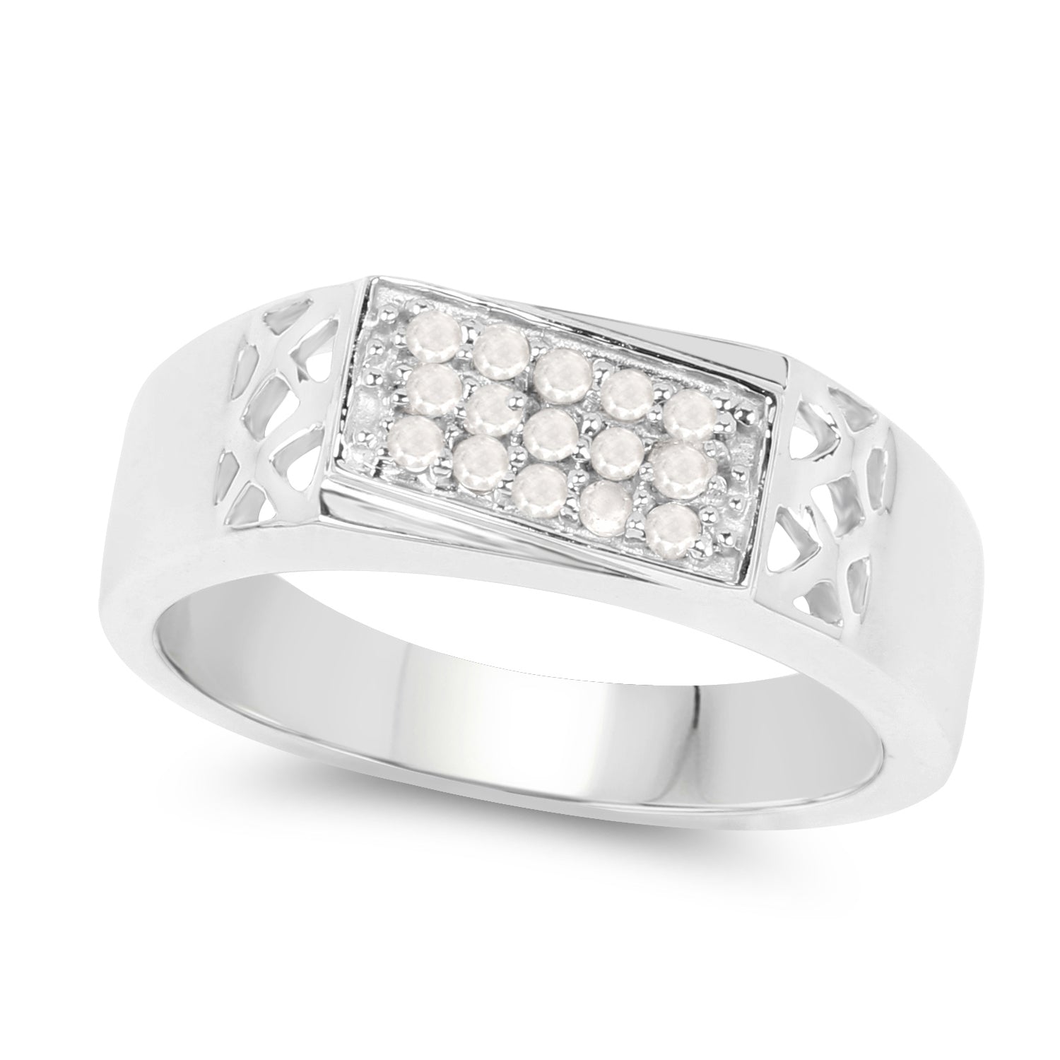 0.23 Carat Genuine White Diamond .925 Sterling Silver Ring Bids.com