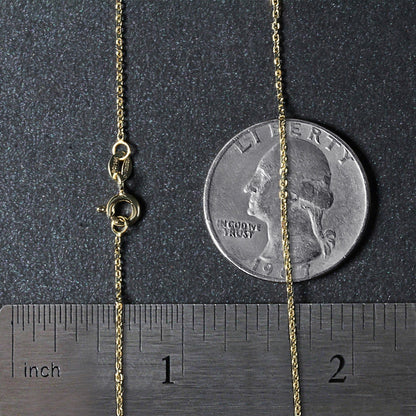 14k Yellow Gold Diamond Cut Cable Link Chain 1.1mm Bids.com