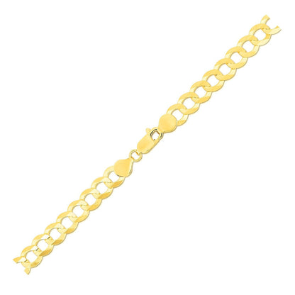 7.0mm 14k Yellow Gold Solid Curb Bracelet Bids.com