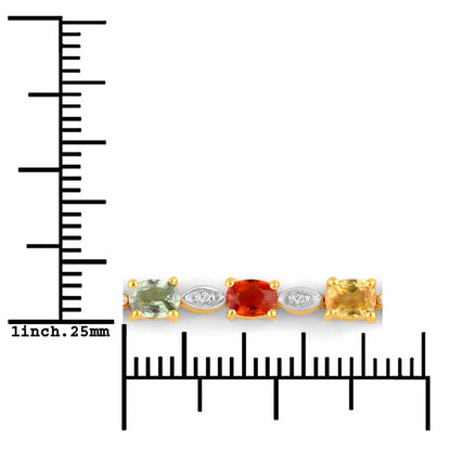 1.83 Carat Genuine Multi Sapphire .925 Sterling Silver Bracelet Bids.com