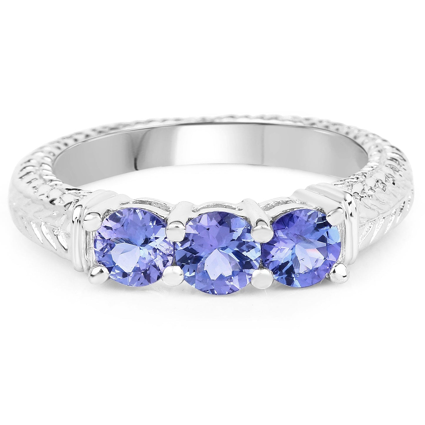 1.11 Carat Genuine Tanzanite .925 Sterling Silver Ring Bids.com