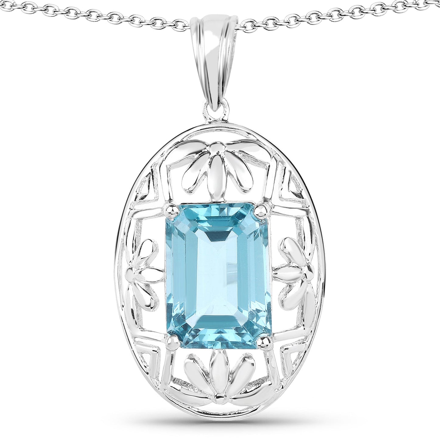 9.60 Carat Genuine Green Topaz .925 Sterling Silver Pendant Bids.com