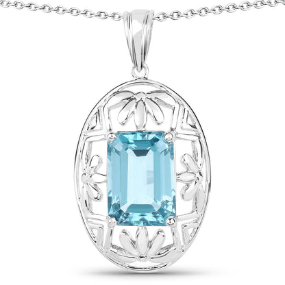 9.60 Carat Genuine Green Topaz .925 Sterling Silver Pendant Bids.com