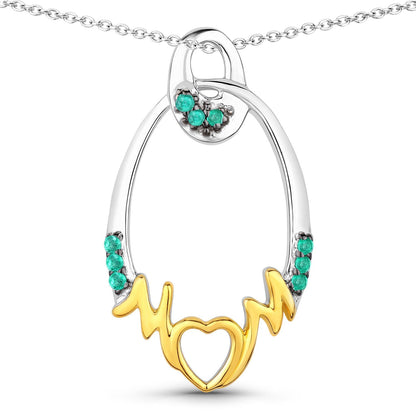 0.15 Carat Genuine Emerald .925 Sterling Silver Pendant Bids.com