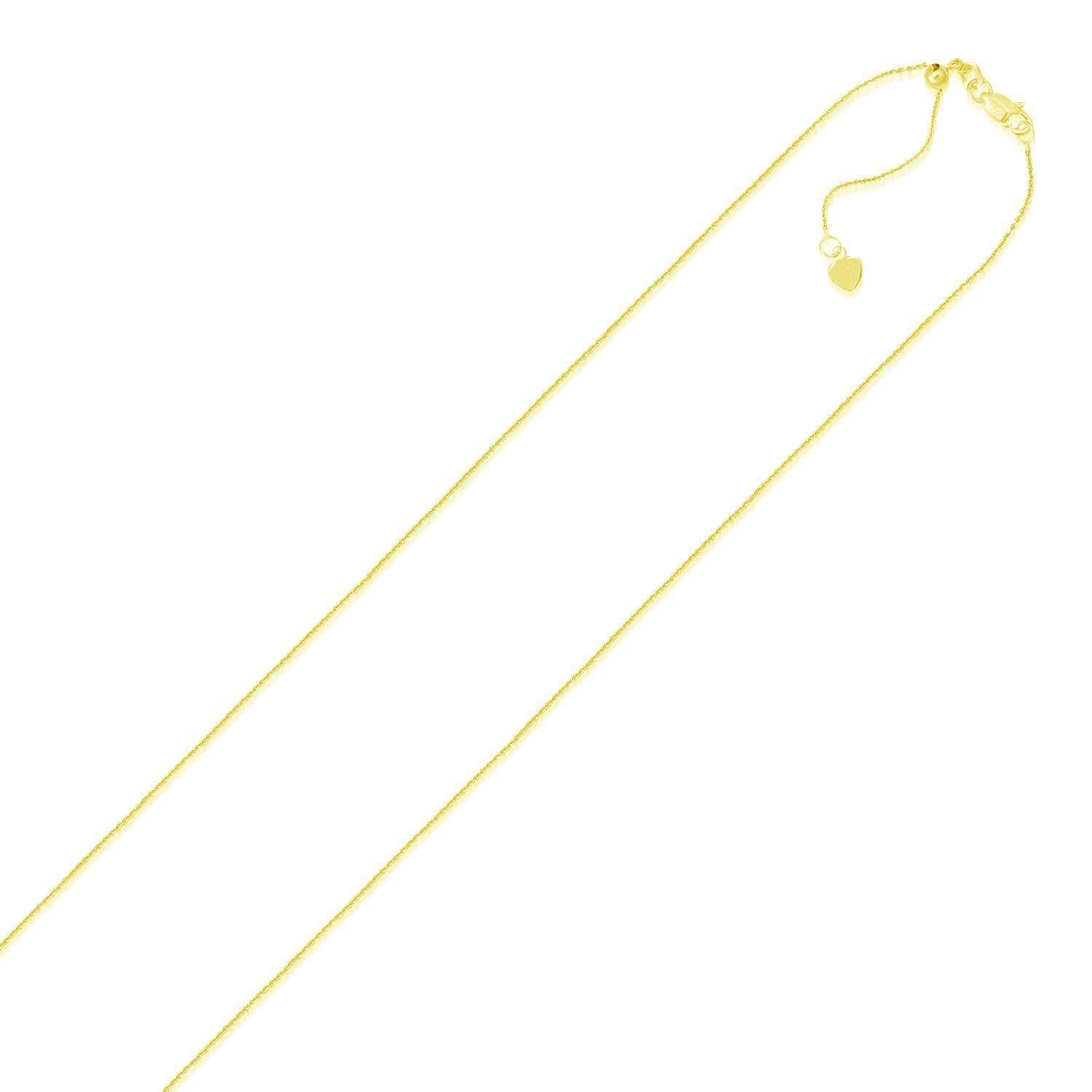 14k Yellow Gold Adjustable Cable Chain 0.9mm Bids.com