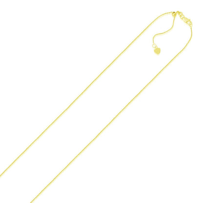 14k Yellow Gold Adjustable Cable Chain 0.9mm Bids.com