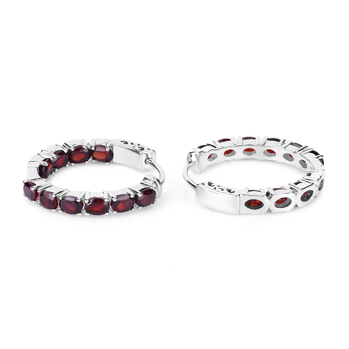 4.00 Carat Genuine Garnet .925 Sterling Silver Earrings Bids.com