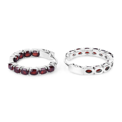 4.00 Carat Genuine Garnet .925 Sterling Silver Earrings Bids.com