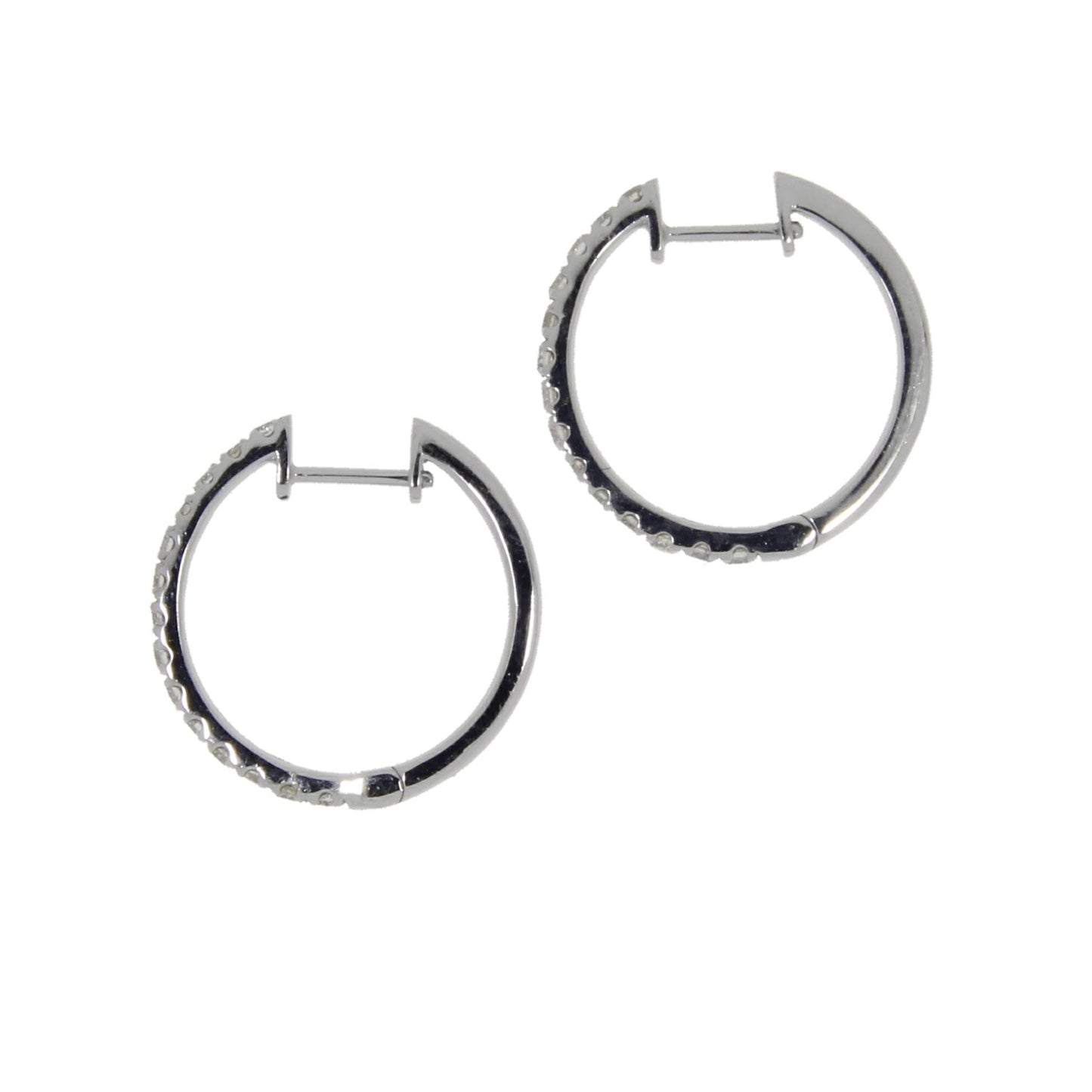 Genuine .51ct Diamond Hoop Earrings 14KT White Gold Bids.com