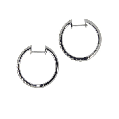 Genuine .51ct Diamond Hoop Earrings 14KT White Gold Bids.com