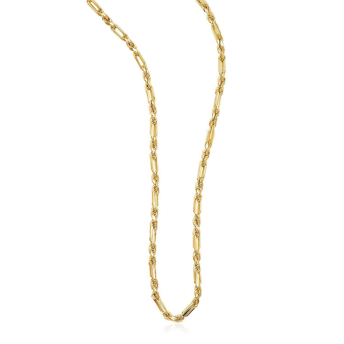 14k Yellow Gold Figaro Chain Necklace Bids.com