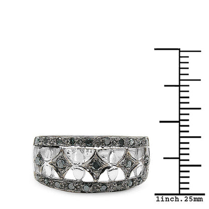 0.29 Carat Genuine Blue Diamond .925 Sterling Silver Ring Bids.com