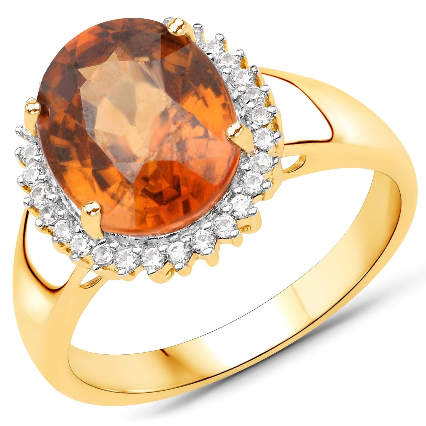 3.90 Carat Genuine Zircon Zanzibar and White Zircon .925 Sterling Silver Ring Bids.com