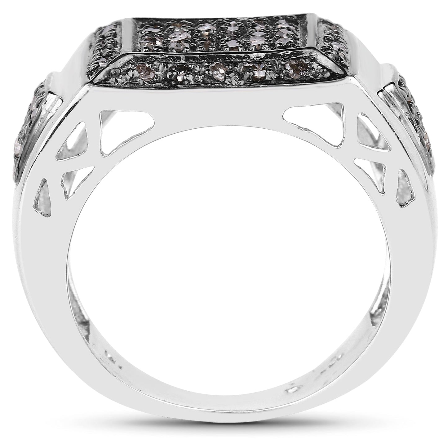 0.52 Carat Genuine Champagne Diamond .925 Sterling Silver Ring Bids.com