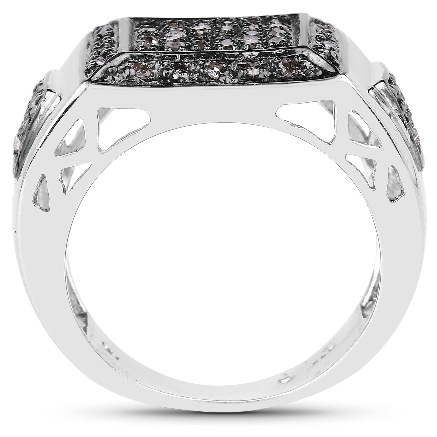 0.52 Carat Genuine Champagne Diamond .925 Sterling Silver Ring Bids.com