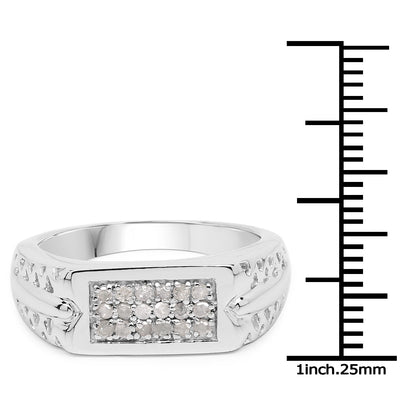 0.27 Carat Genuine White Diamond .925 Sterling Silver Ring Bids.com