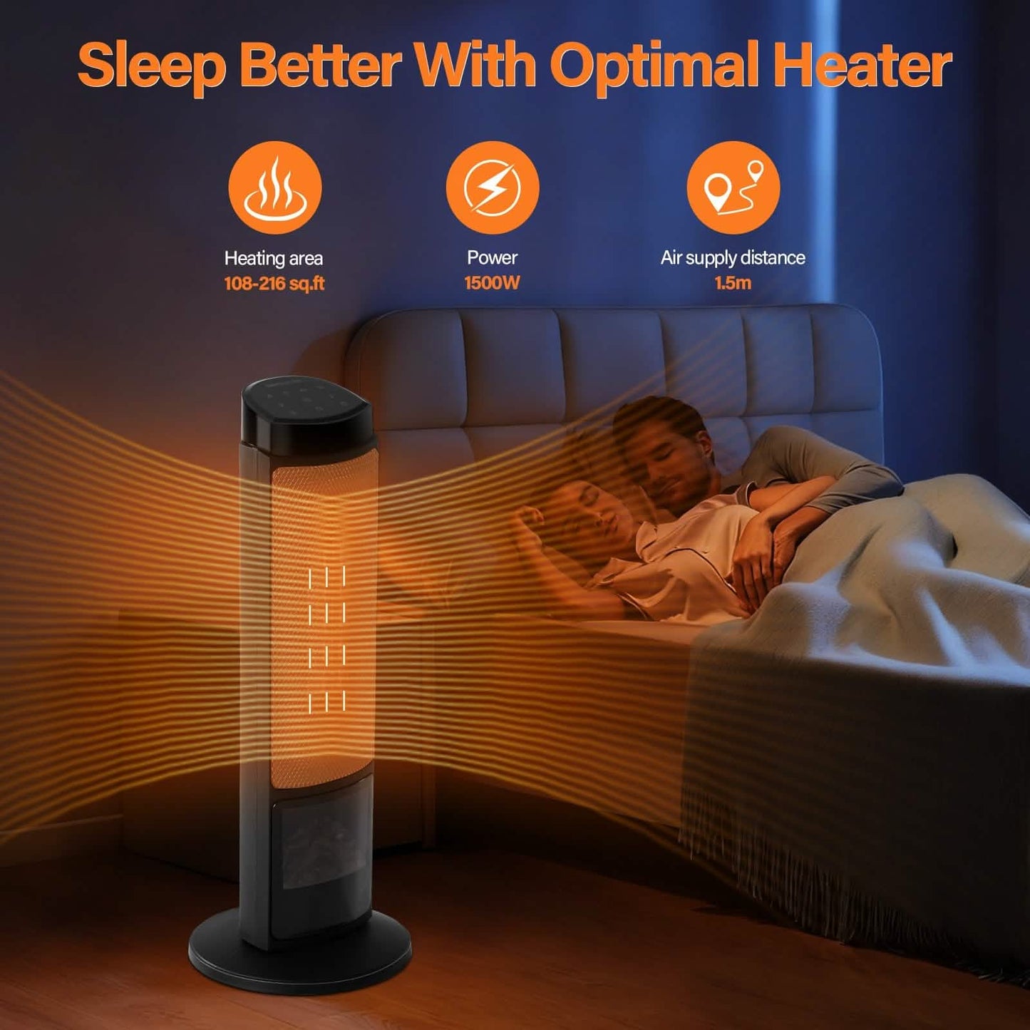 Portable Electric Space Heater with Remote & Thermostat DailySale
