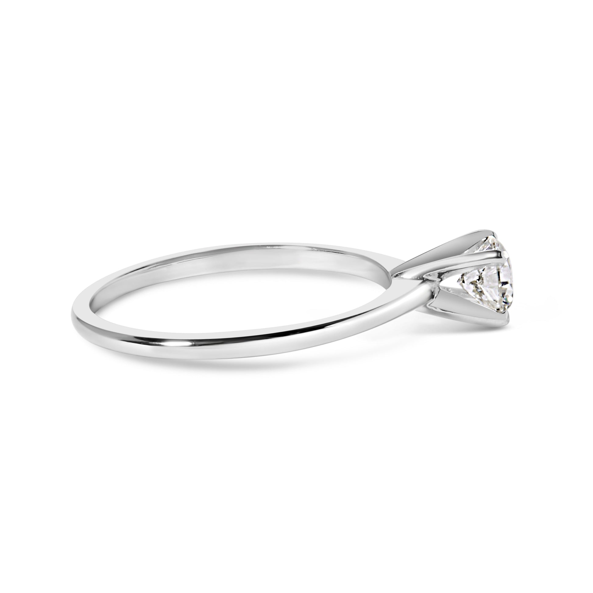 14K White Gold 1/2 Cttw Round Lab Grown Diamond 4 Prong Solitaire Engagement Ring (F-G Color, VS2-SI1 Clarity) - Size 7 Bids.com
