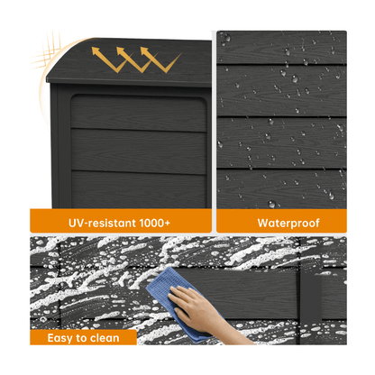 75-Gallon Outdoor Storage Box with Handles – Black DailySale