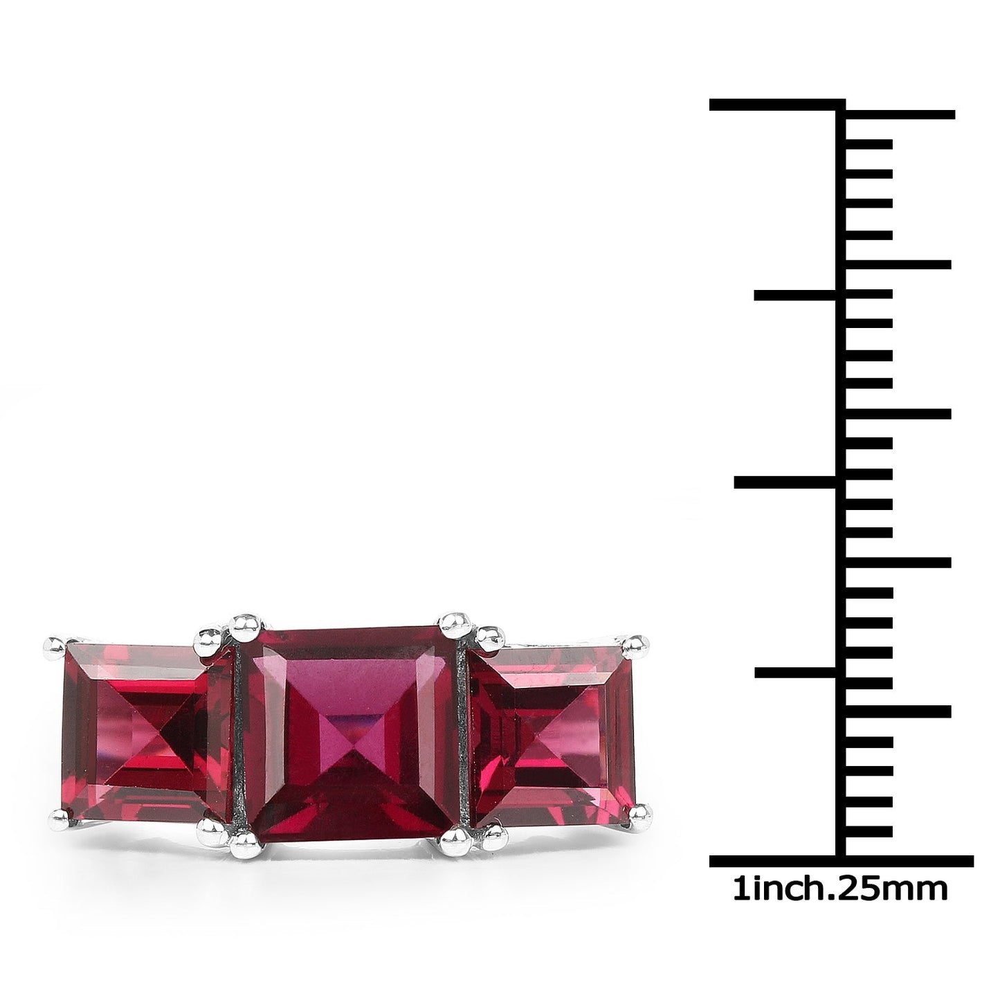 4.87 Carat Genuine Rhodolite .925 Sterling Silver Ring Bids.com