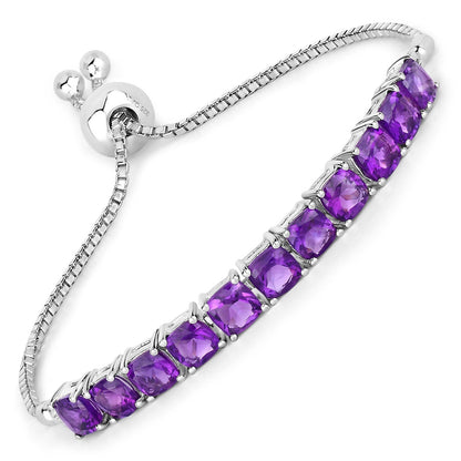 6.05 Carat Genuine Amethyst .925 Sterling Silver Bracelet Bids.com