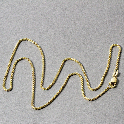 14k Yellow Gold Round Box Chain 1.35 mm Bids.com