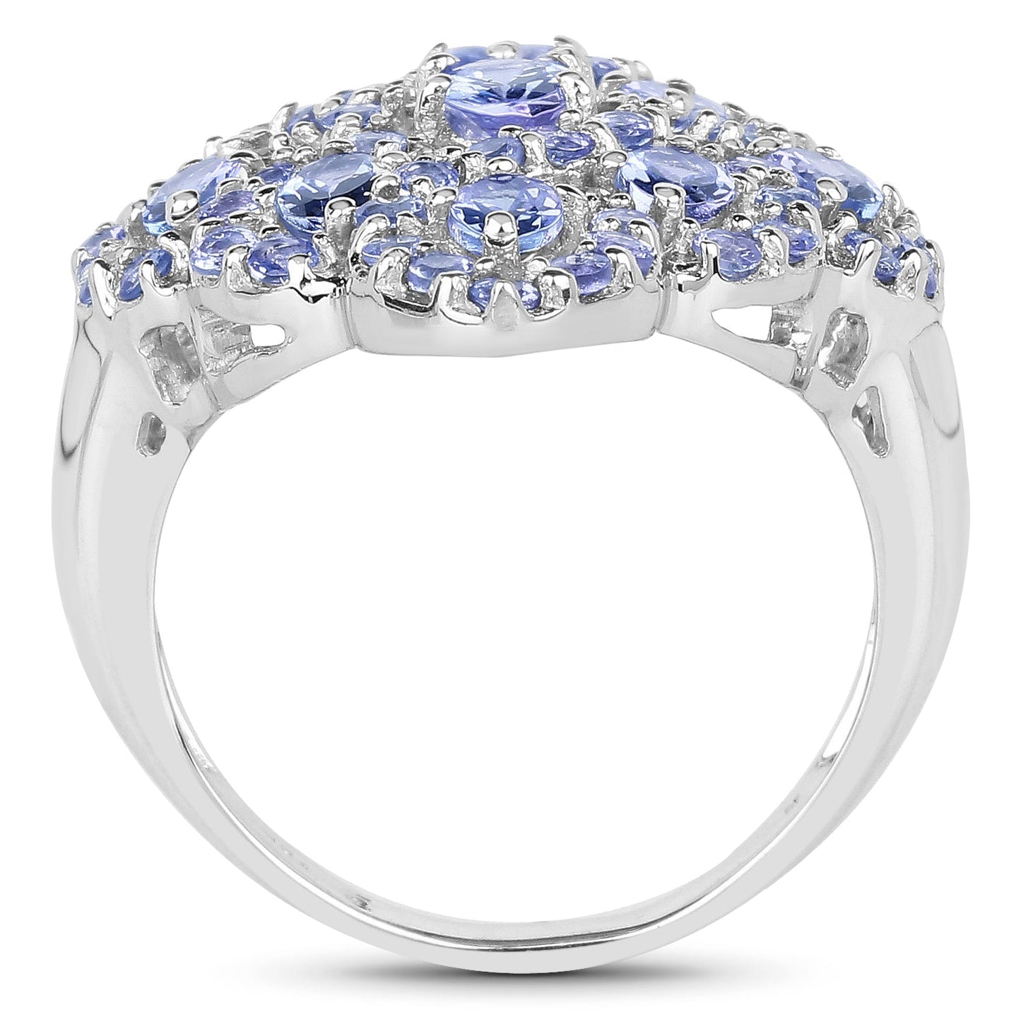 3.31 Carat Genuine Tanzanite .925 Sterling Silver Ring Bids.com