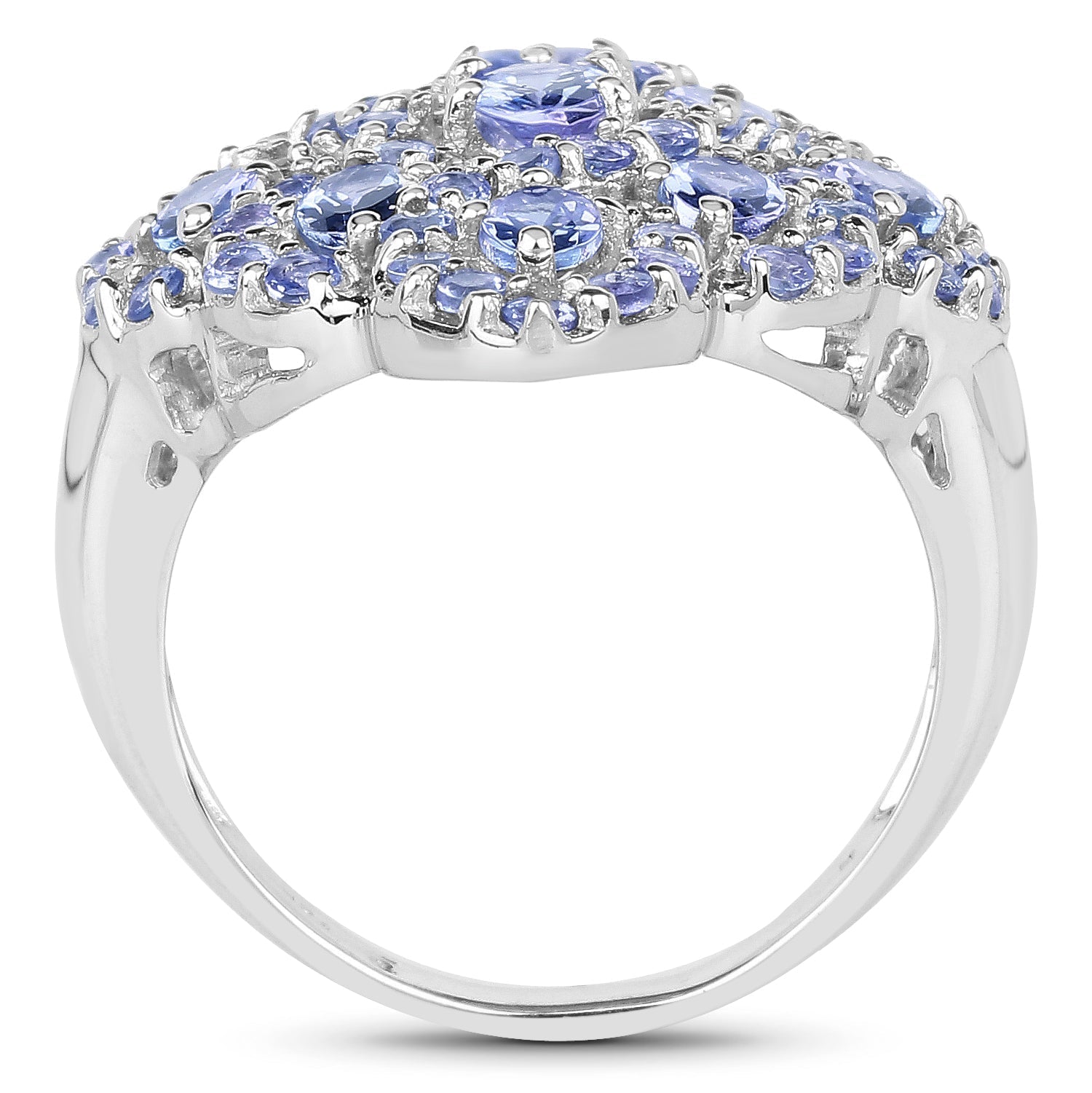 3.31 Carat Genuine Tanzanite .925 Sterling Silver Ring Bids.com