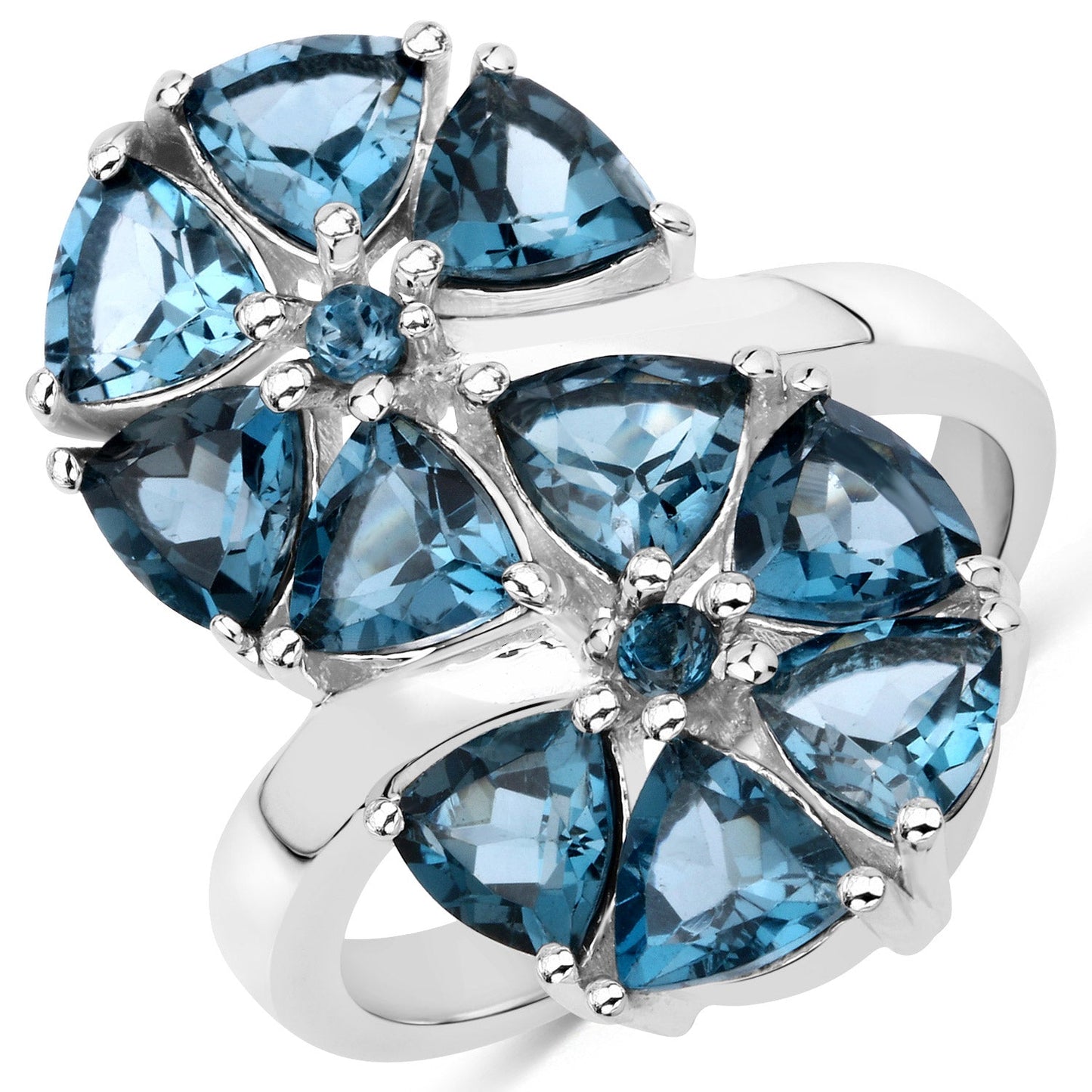 5.10 Carat Genuine London Blue Topaz .925 Sterling Silver Ring Bids.com