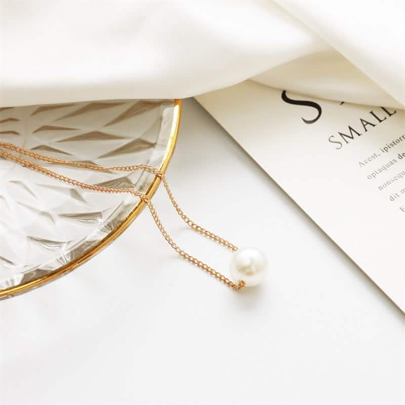 Women’s Minimalist White Pearl Beaded Necklace – Elegant Statement Chain DailySale