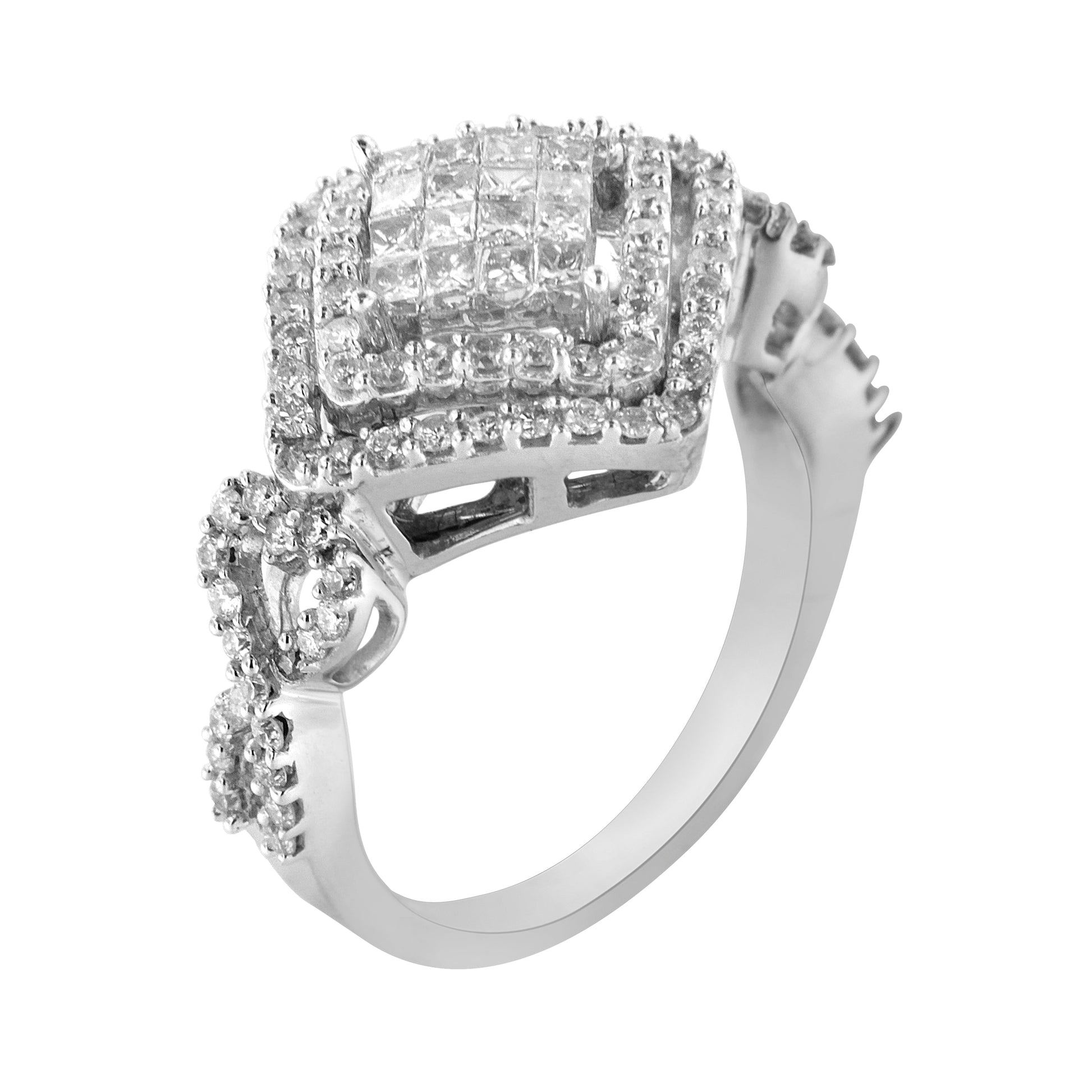 14KT White Gold Diamond Composite Ring (1 cttw, H-I Color, I1-I2 Clarity) Bids.com