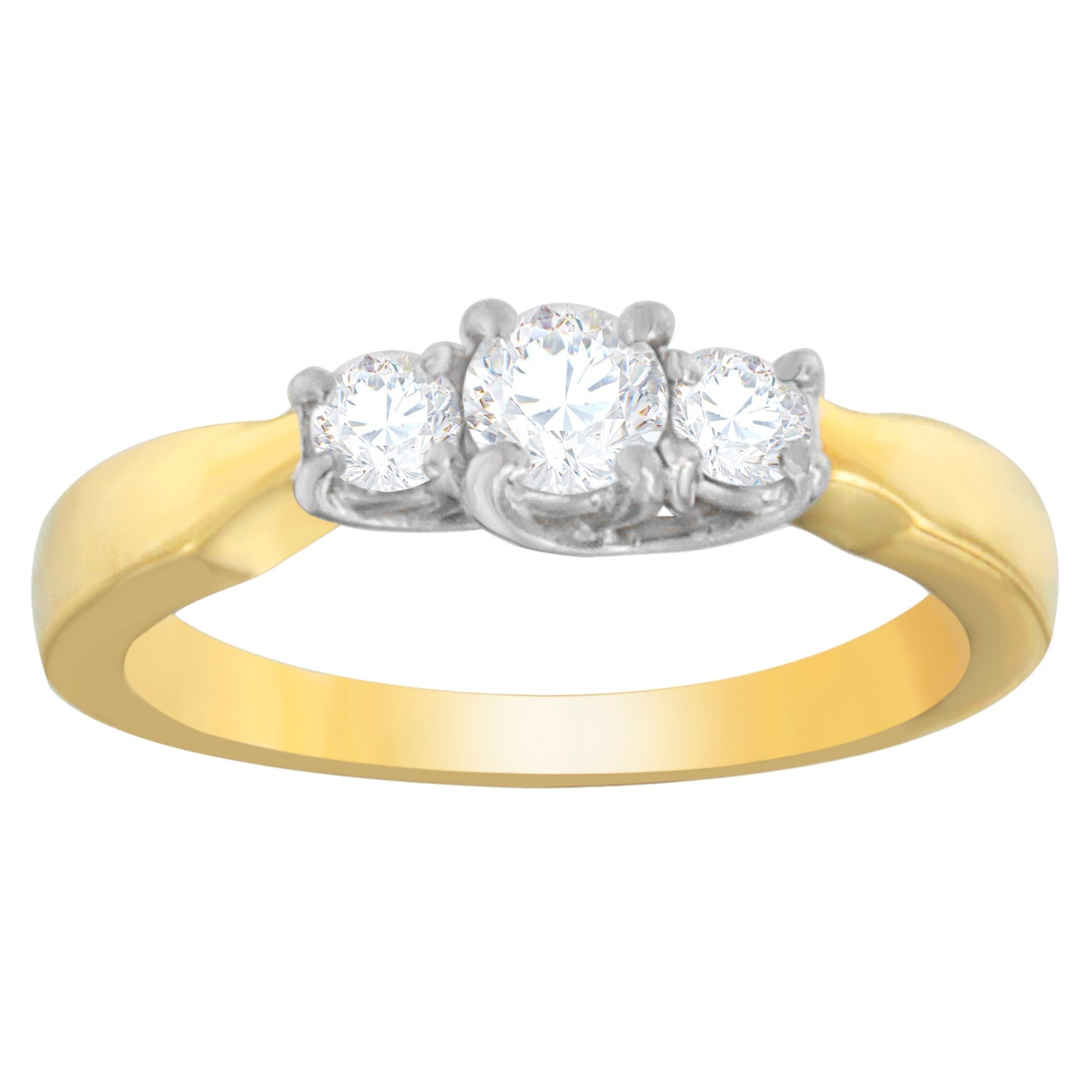 14K Two-Toned Gold 1/2 CTTW Round-cut Diamond Ring (G-H, SI1-SI2) Bids.com