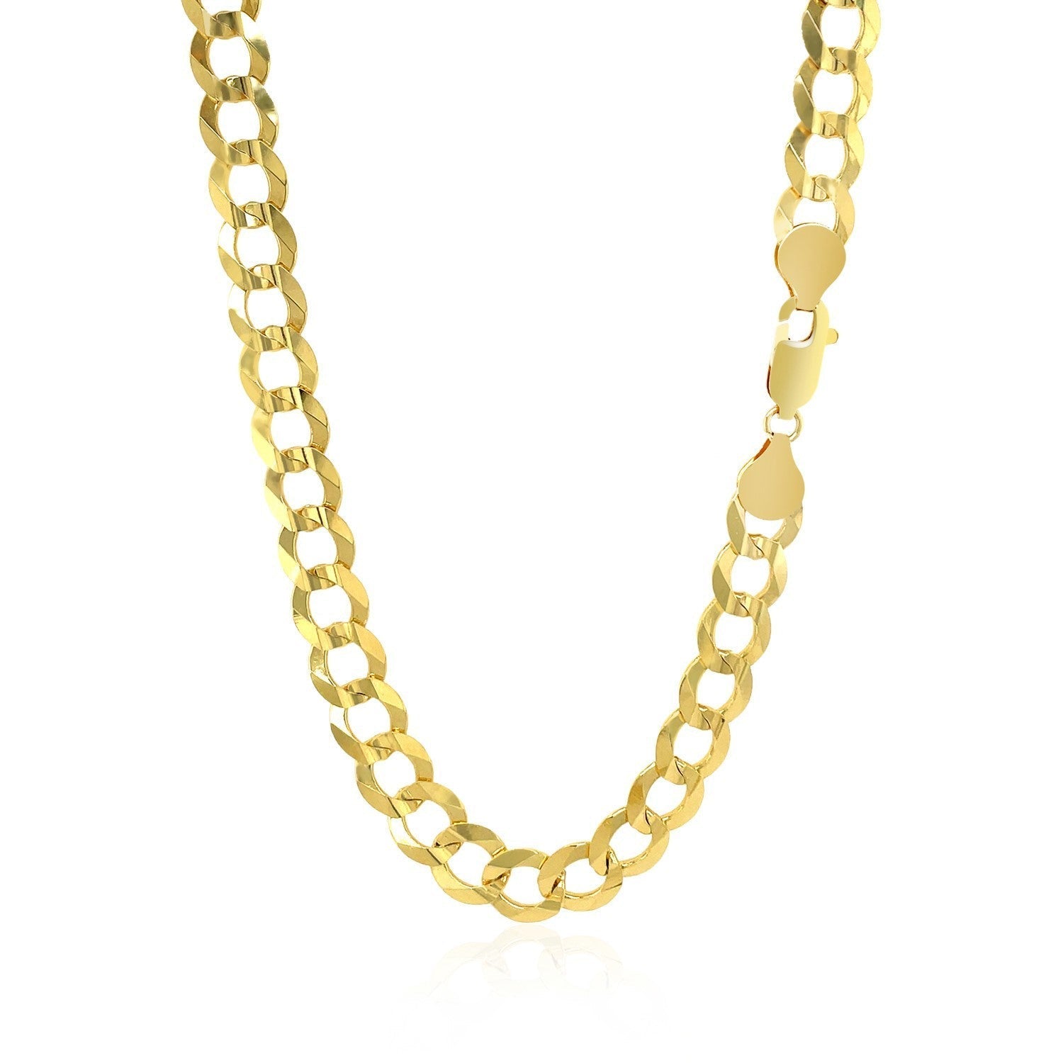 7.0mm 10k Yellow Gold Curb Chain Bids.com