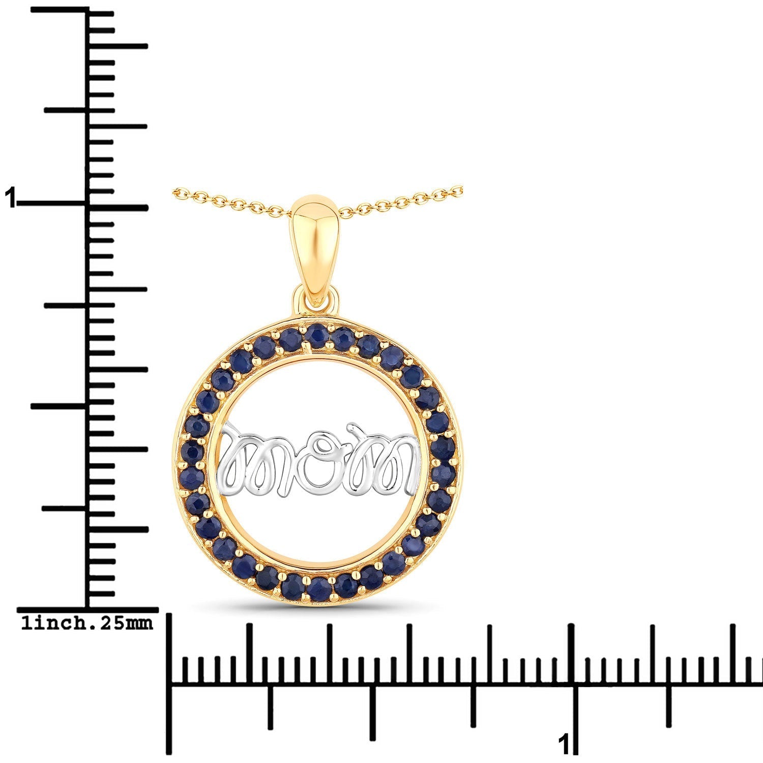0.64 Carat Genuine Blue Sapphire .925 Sterling Silver Pendant Bids.com
