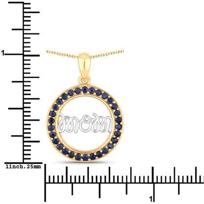 0.64 Carat Genuine Blue Sapphire .925 Sterling Silver Pendant Bids.com