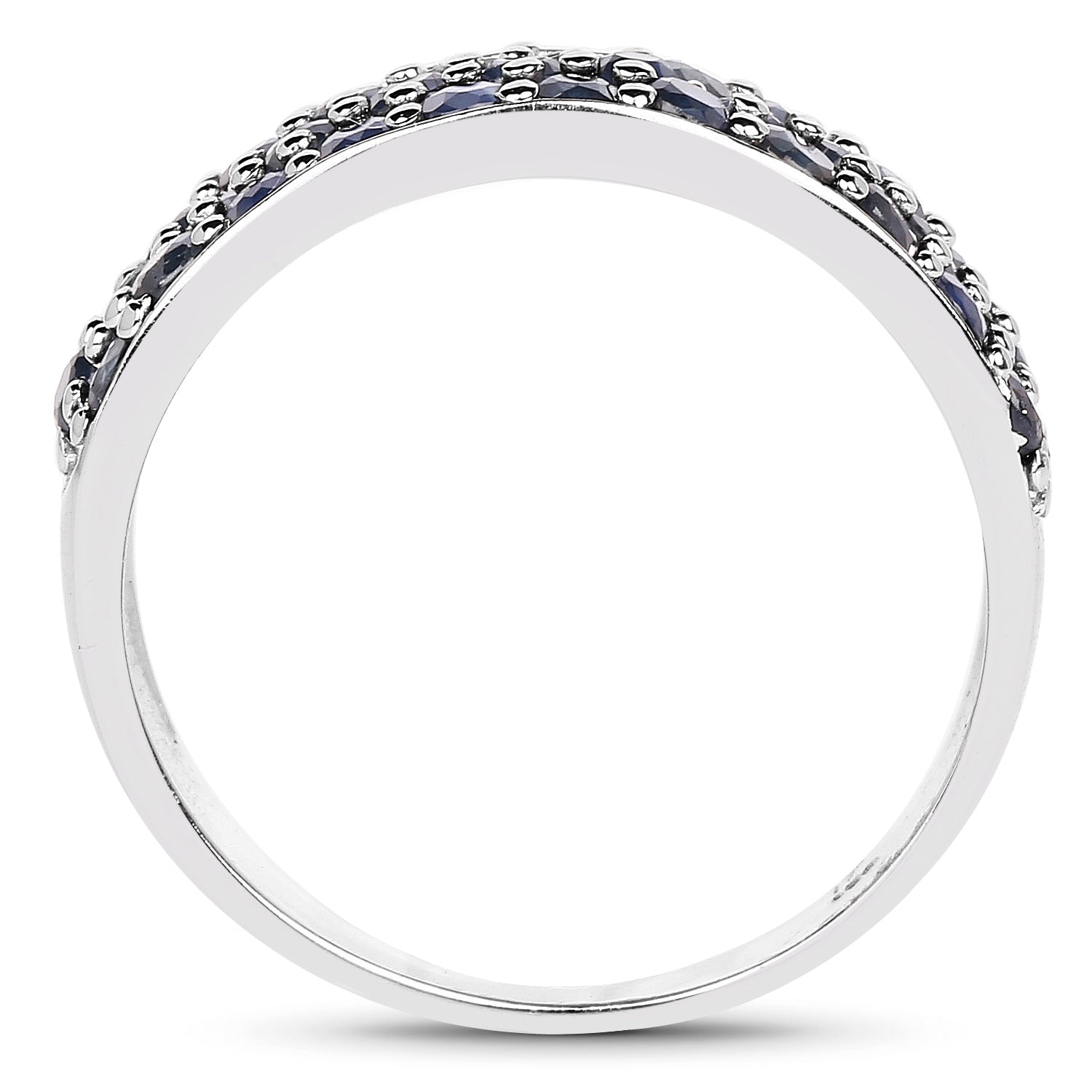 1.70 Carat Genuine Blue Sapphire .925 Sterling Silver Ring Bids.com