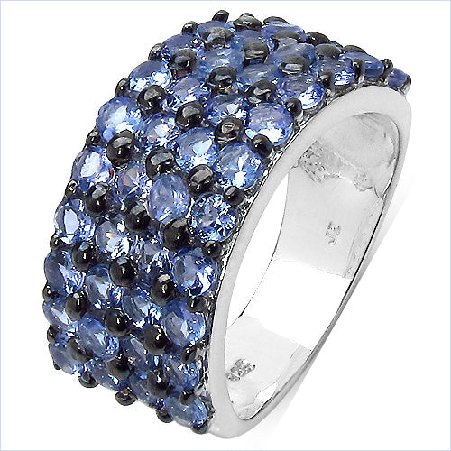 3.08 Carat Genuine Tanzanite .925 Sterling Silver Ring Bids.com