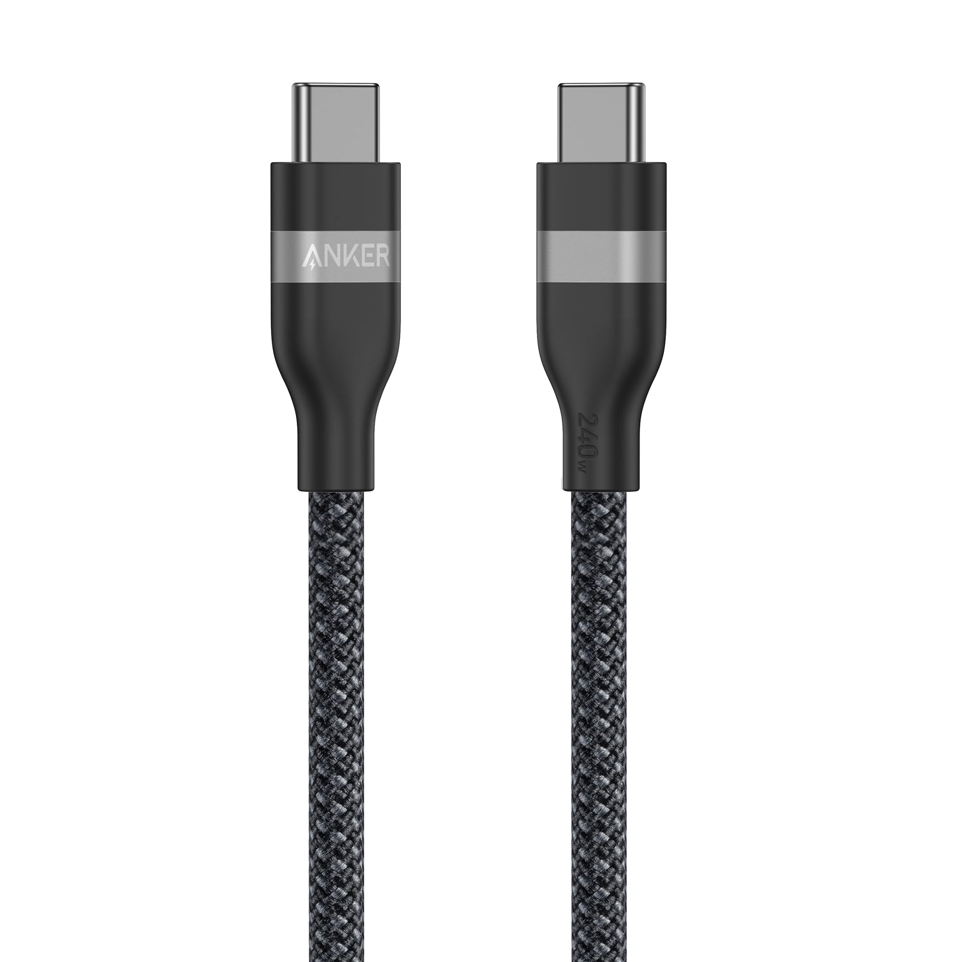 Anker USB-C to USB-C Cable (3 ft / 6 ft, 240W, Upcycled-Braided) Anker