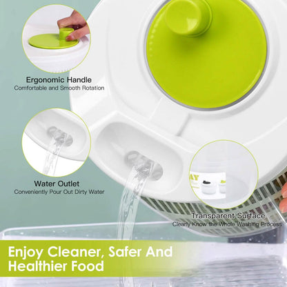 3L/0.8Gal Salad Spinner Washer with Lid DailySale
