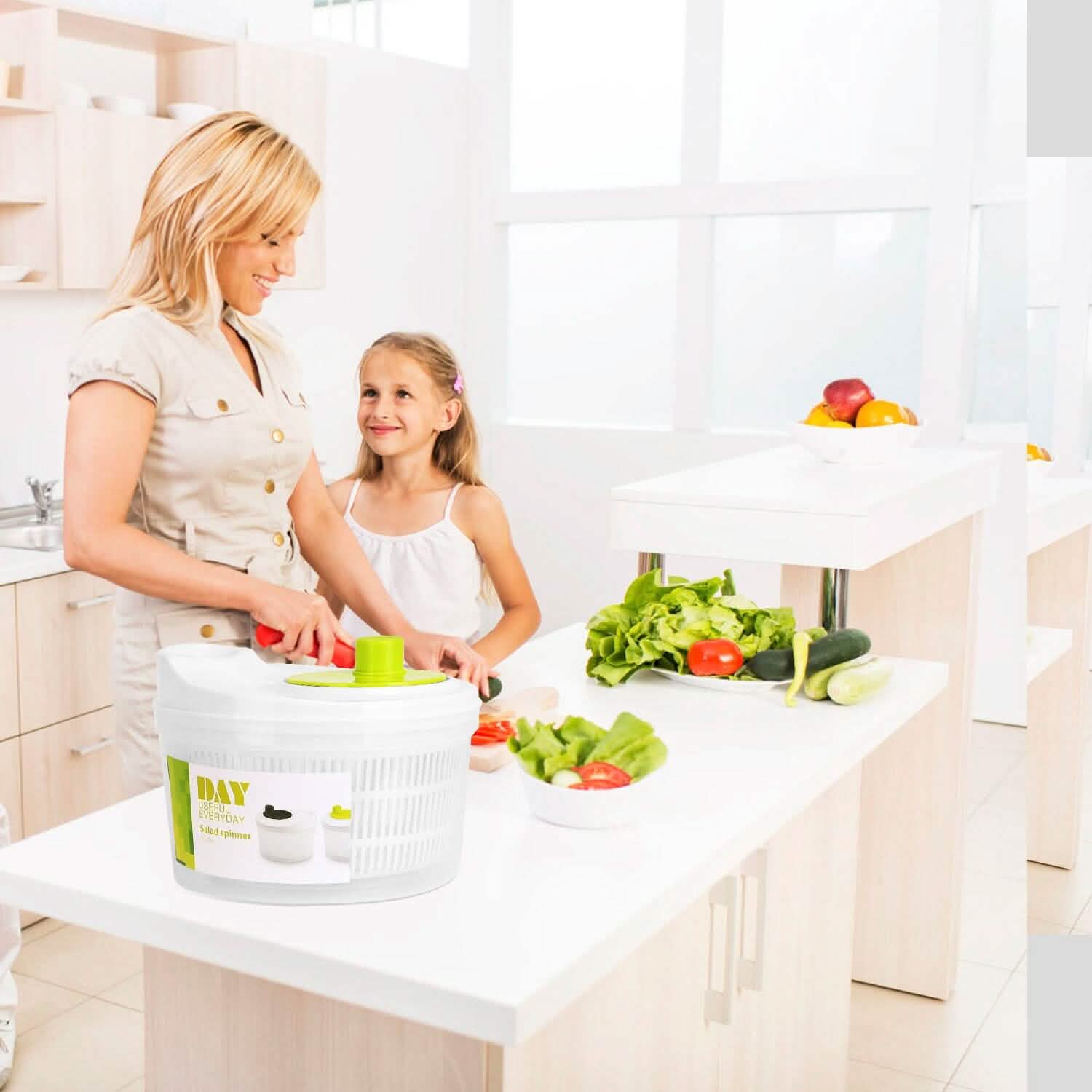 3L/0.8Gal Salad Spinner Washer with Lid DailySale
