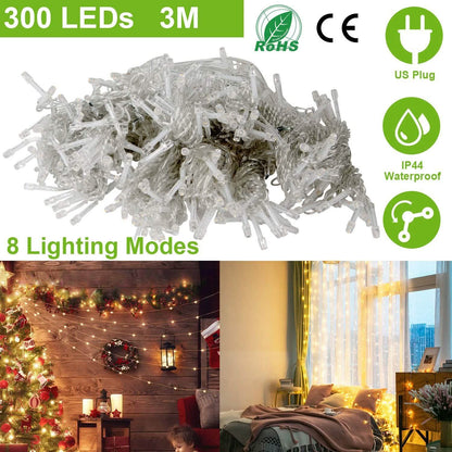 3M 300 LEDs String Curtain Light with Remote DailySale
