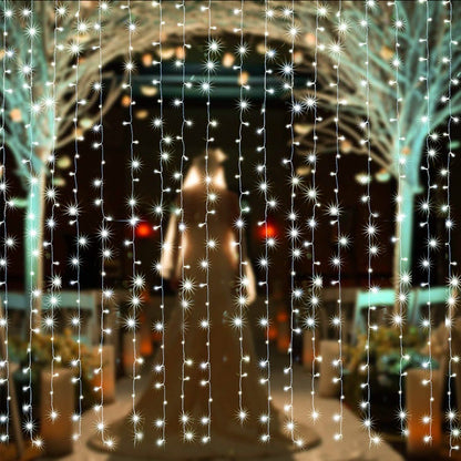 3m x 2m Cool White Waterproof Curtain Fairy String Lights with 8 Modes DailySale