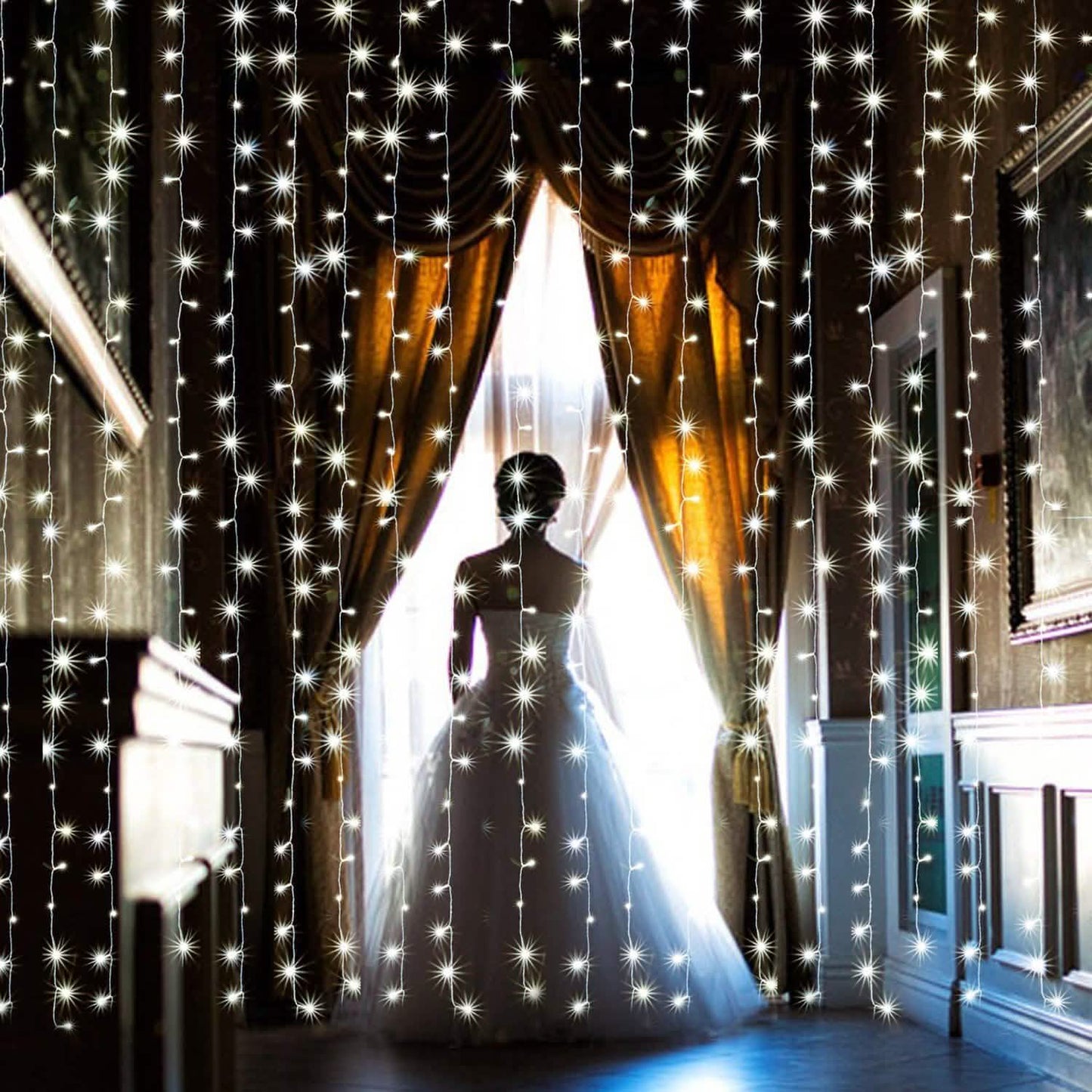 3Mx3M White 300 LED Curtain Fairy String Light 8 Models Garden Patio Party Decoration DailySale