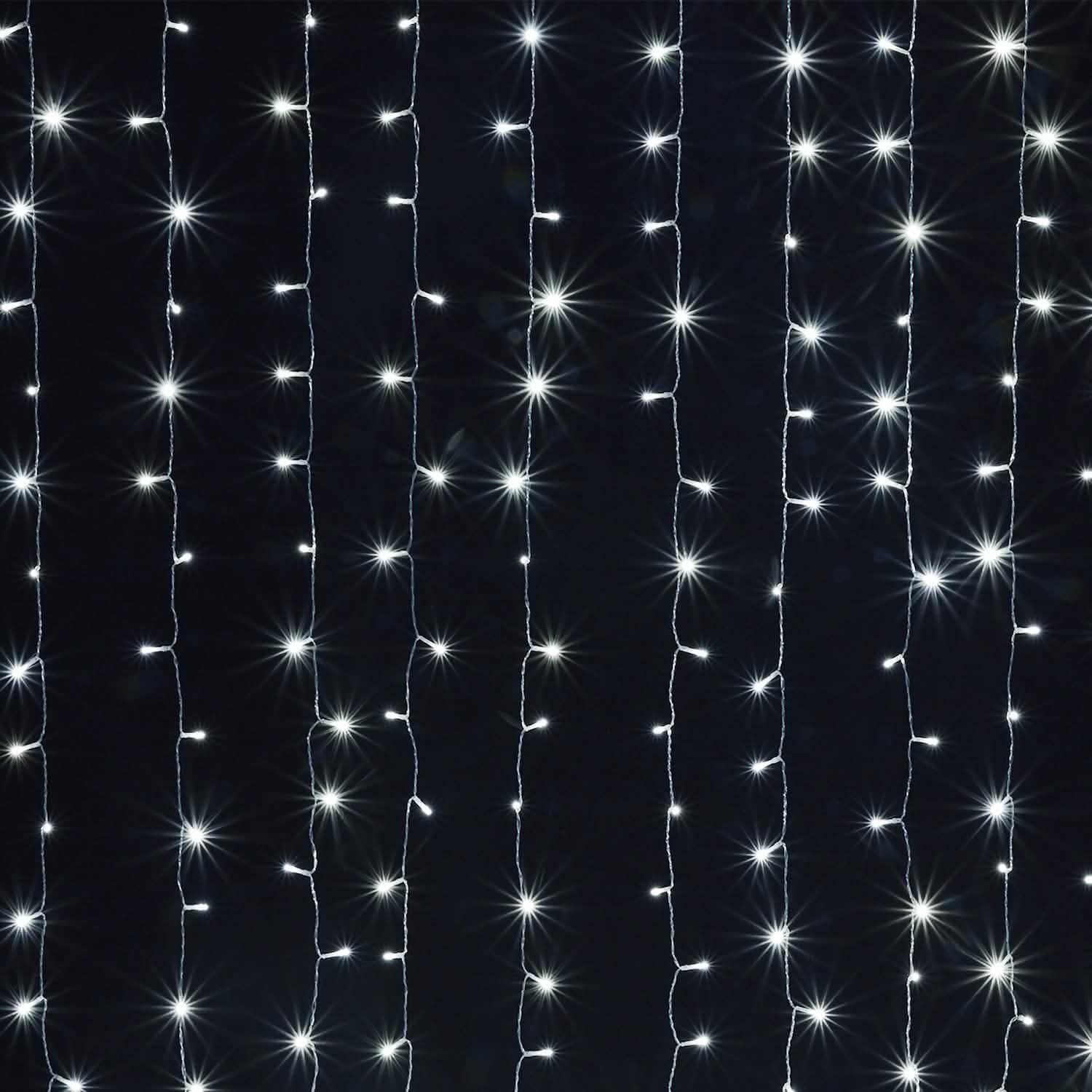 3Mx3M White 300 LED Curtain Fairy String Light 8 Models Garden Patio Party Decoration DailySale