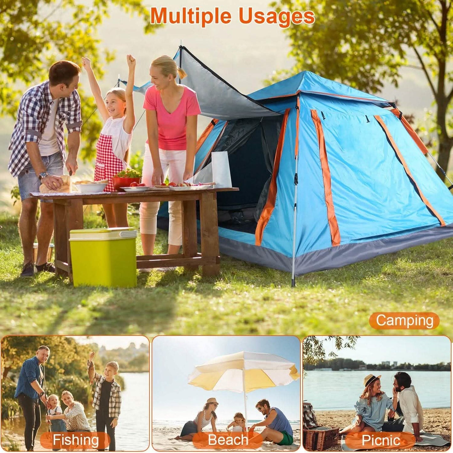 4-5 Person Camping Tent Outdoor Foldable Waterproof Tent DailySale